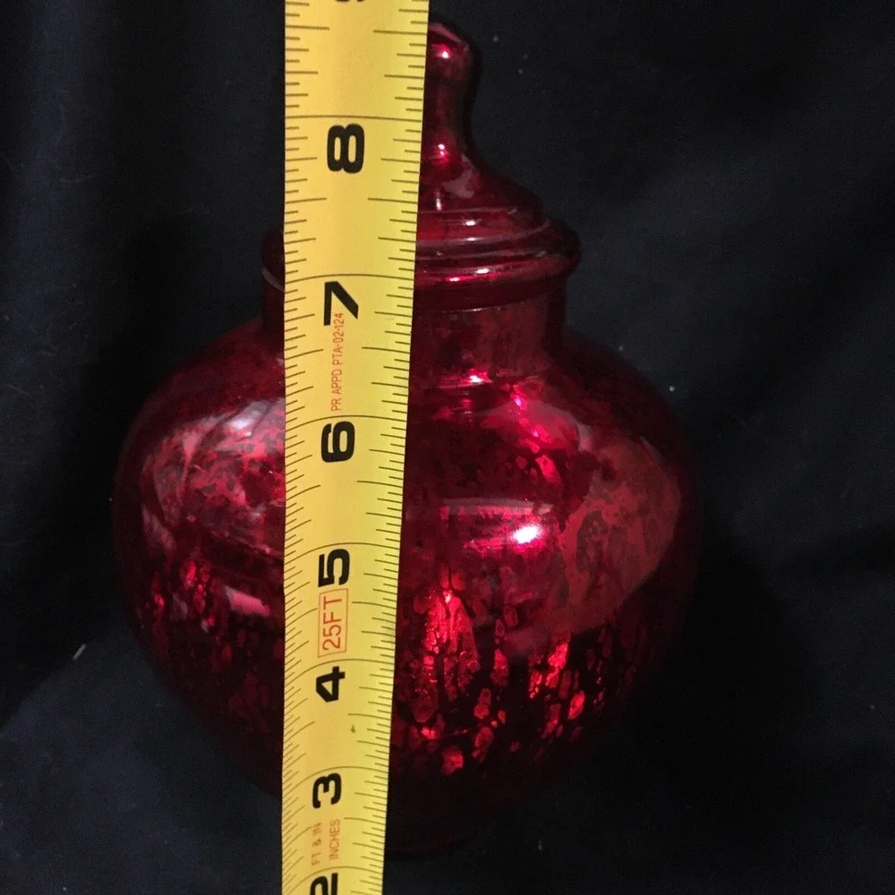 Red Mercury Glass Vase With Lid‎ Holiday Decor 9